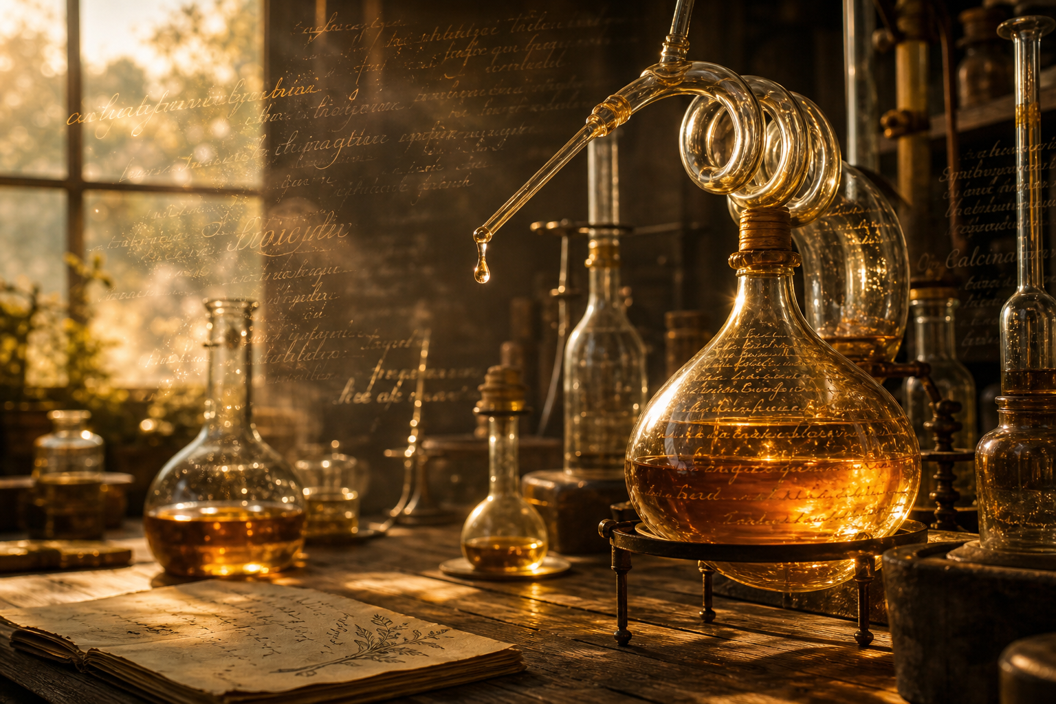 Light passing through amber glass — a distillation of everything human expression ever touched